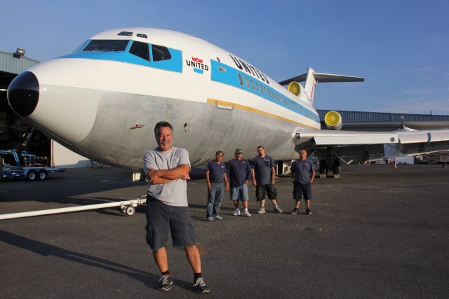 Guy Amico and part of his crew of Global Jet Painting - Photo: Tom Cathcart