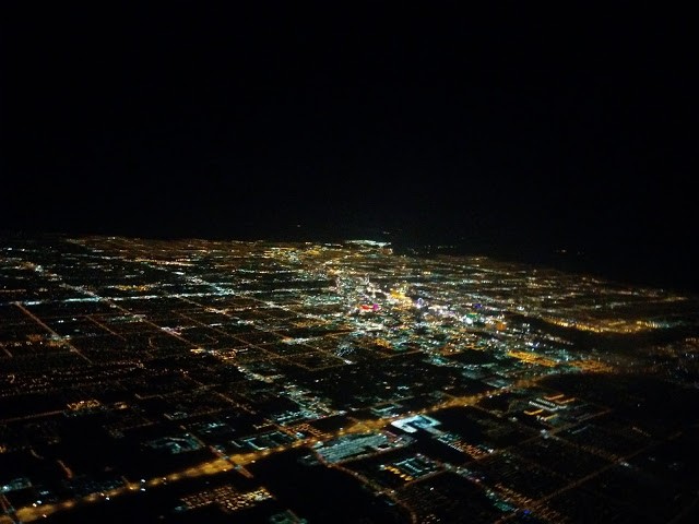 The view of Las Vegas on approach, we finally made it!   Photo: Mal Muir | AirlineReporter.com