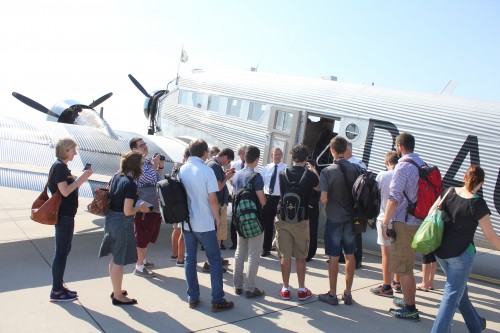 Our group, made up of media and Lufthansa folks prepare to board
