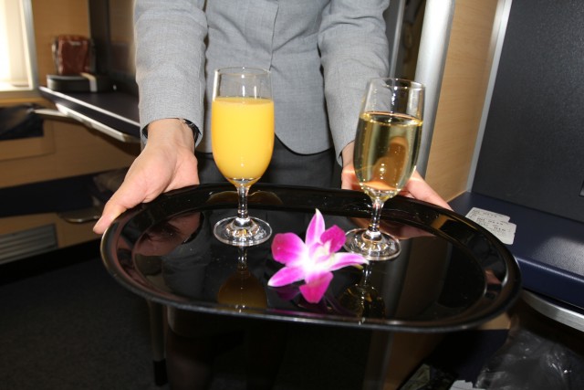Orange juice or Krug Champagne? That's an easy answer for me. Photo: David Delagarza | AirlineReporter