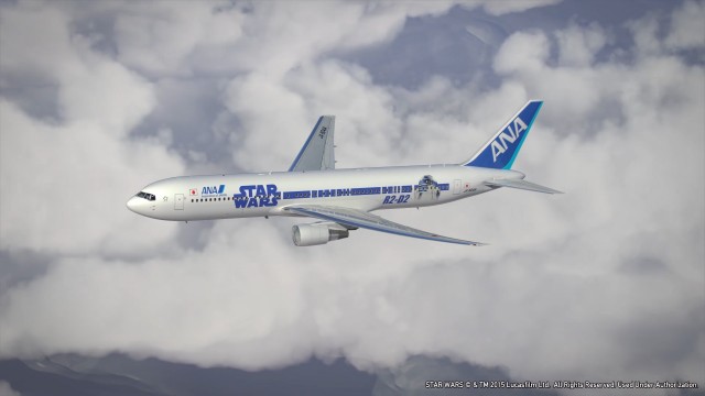 Special Star Wars BB-8 and R2-D2 combo livery on a Boeing 767-300 - Image: ANA