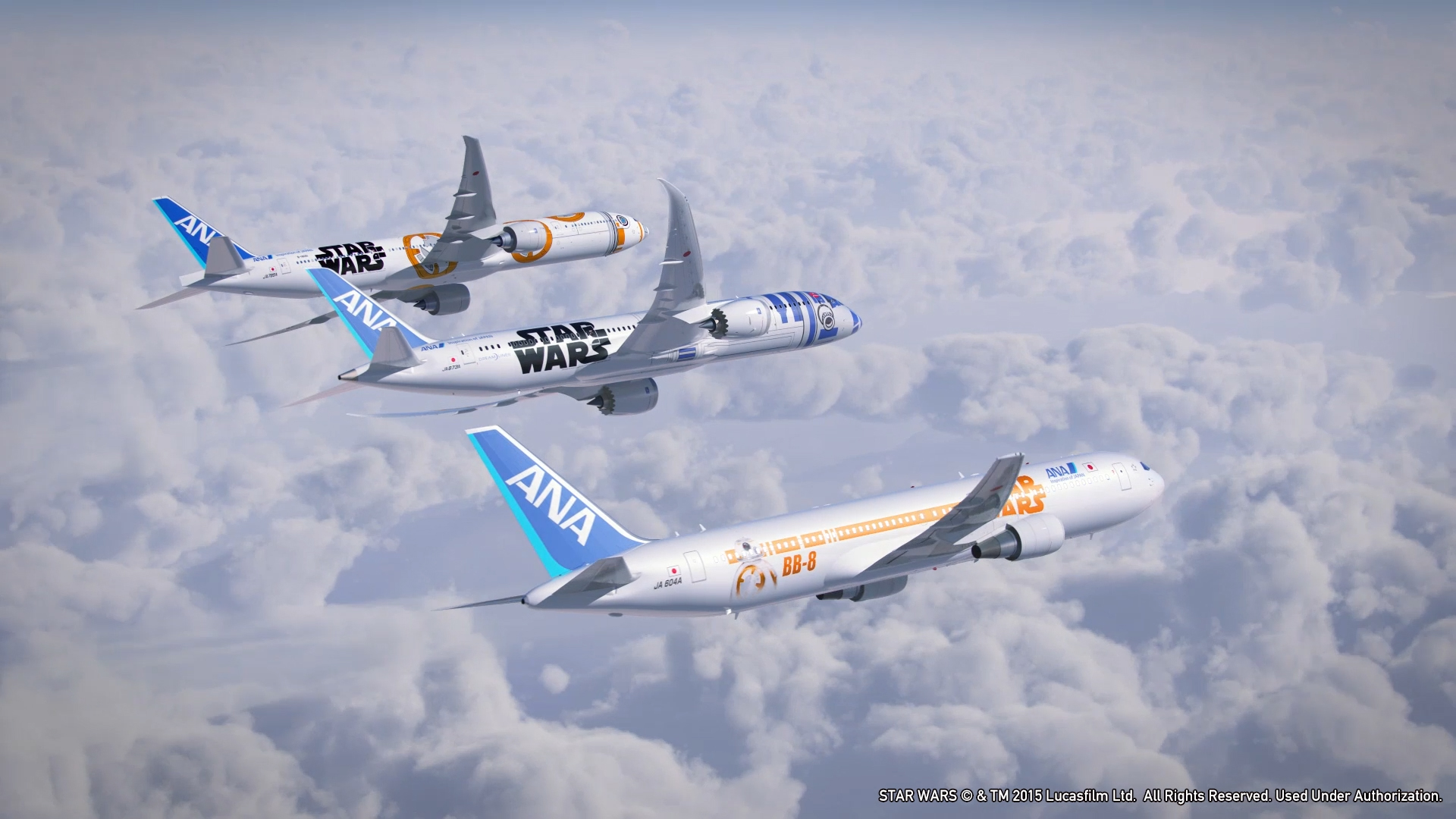 All three ANA Star Wars liveries - Photo: ANA