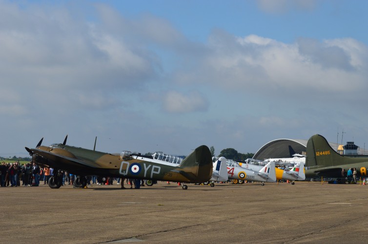 Bristol Blenheim, Yale and Harvard await (c) Alastair Long