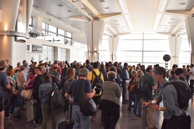 The landing area in SFO's International Terminal housing Gates A9/A10. Photo: John Nguyen | AirlineReporter