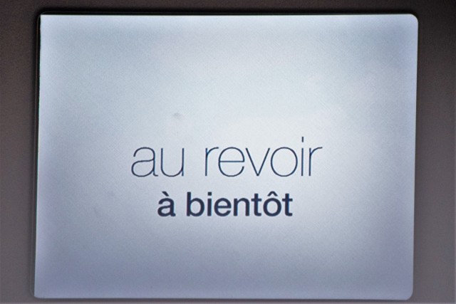 Air France's farewell message upon arriving at the gate. Photo: John Nguyen | AirlineReporter