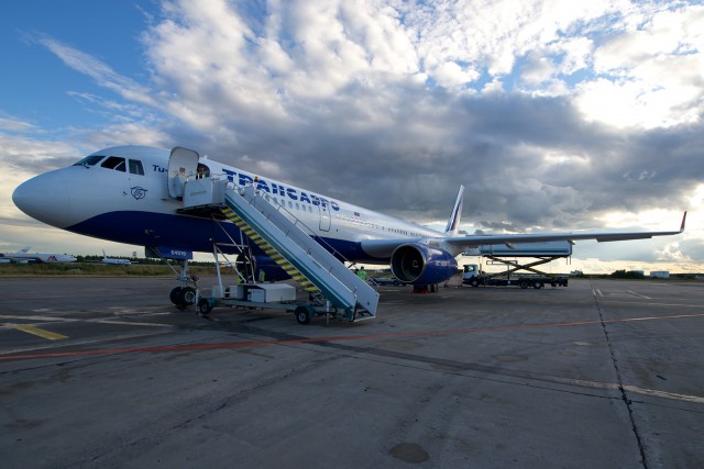 RA-64518 preparing for the long journey to Komsomolsk-na-Amure on the ramp at Moscow's Domodedovo Airport - Photo: Bernie Leighton | AirlineReporter