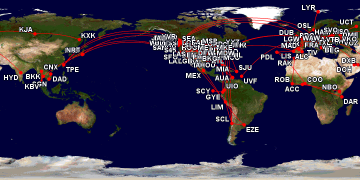 Every airport has its own three-letter code - Image: GCmap.com