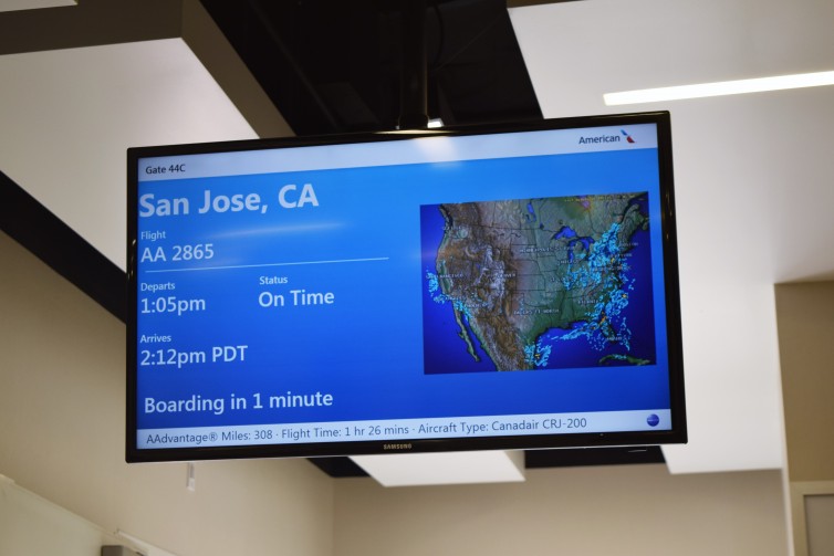 Gate monitor for my American Eagle flight to San Jose. Photo: John Nguyen | AirlineReporter