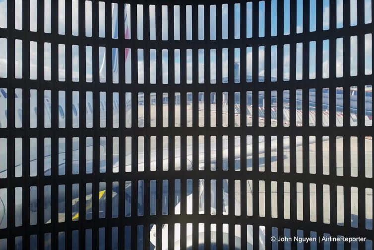 Getting artsy with our jetbridge at CDG.