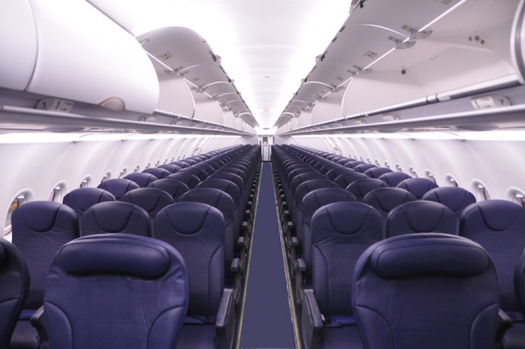 Cabin of a Spirit A320 - Photo: Spirit Airlines