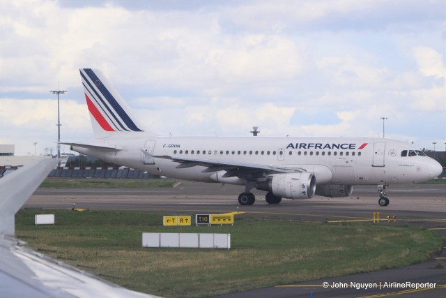 An Air France A318 (F-GRHN) at CDG.