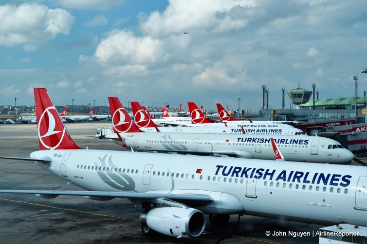 Istanbul-Ataturk Airport is Turkish Airlines' home base.
