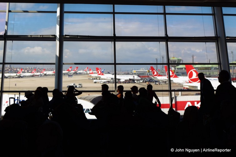 Overlooking the tarmac from the International Terminal at IST.