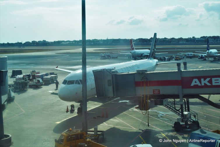 Our Turkish Airlines A320, in Star Alliance livery, to Vienna.