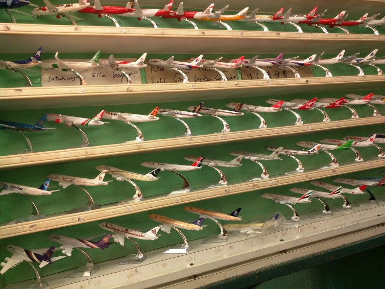 Awesome AvGeek find in Kuala Lumpur - this stall specializes in aircraft models! Photo - David Delagarza | AirlineReporter