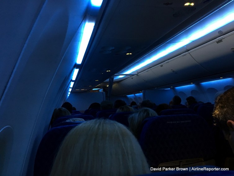 American's Boeing Sky Interior looks nice, even with drop-down screens