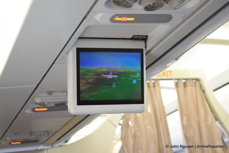 Inflight entertainment on a Turkish regional flight: rotating flight map.