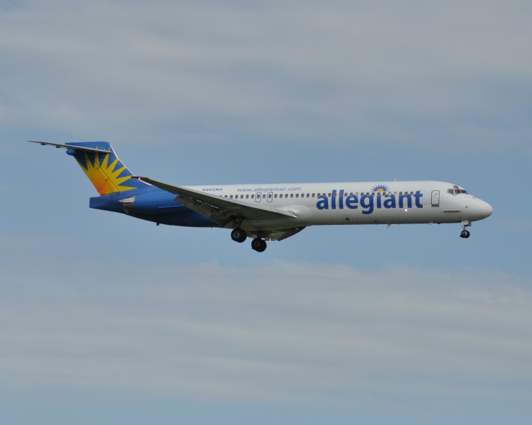 An Allegiant bird spotted landing at MCI in 2010 for service with a local MRO. Photo: JL Johnson
