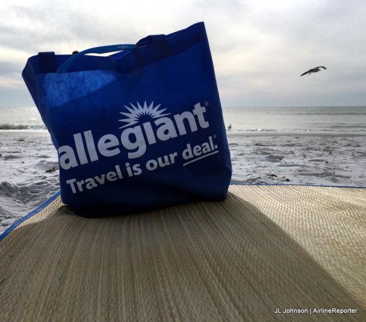 The Allegiant-branded bag came in handy at the beach.