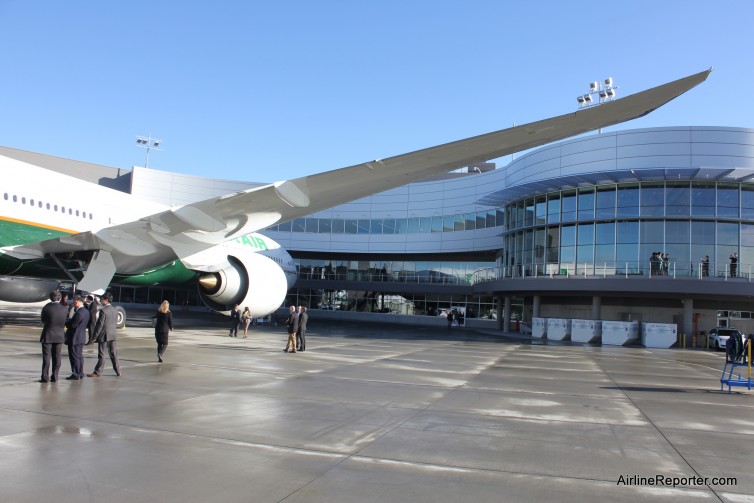 EVA's newest 77W at the Boeing Delivery Center