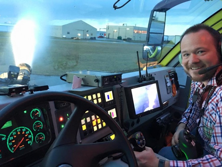 Spraying the water in a Paine Field fire truck (story coming in 2016) - Photo: David Parker Brown