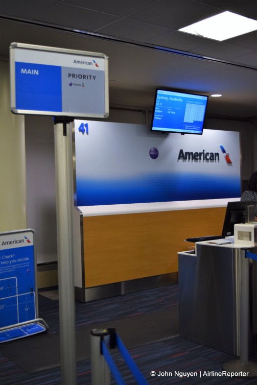 Gate 41 at LAX for American's inaugural flight to SYD.