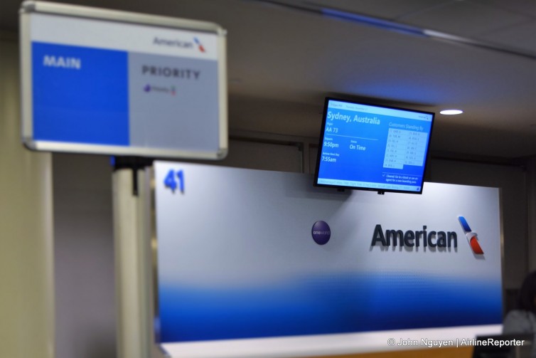 Gate 41 at LAX for American's inaugural flight to SYD.