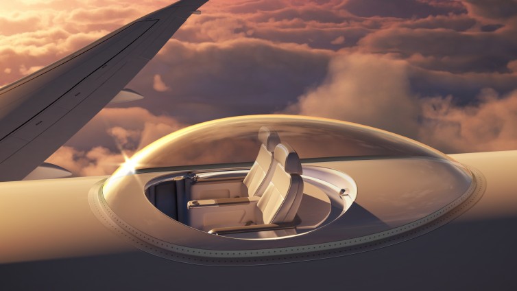 The Skydeck would provide views formerly unavailable to commercial air travelers. Image courtesy of Windspeed Technologies.