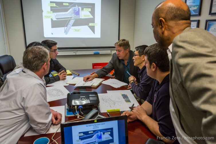 Engineers at Windspeed Technologies work on the design for the Skydeck.