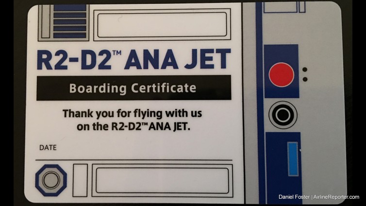 Being given an R2-D2 Jet Boarding Certificate is a nice touch