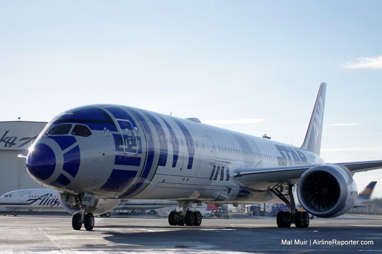 R2-D2 Pulling into Seattle Airport for the first time, about 45 minutes early.