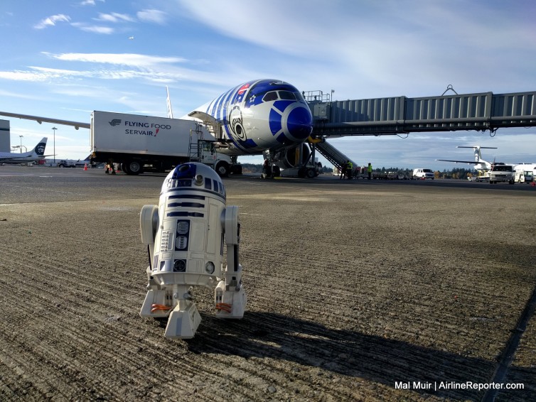 R2-D2 meet... R2-D2. He was excited to see some sun in Seattle.