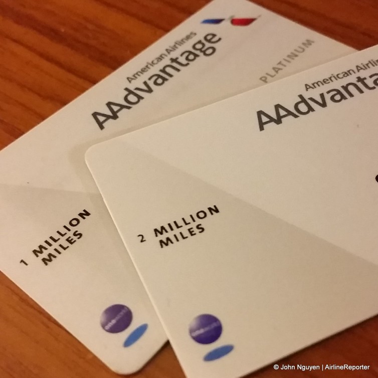 American Airlines AAdvantage Platinum Million Miler cards.