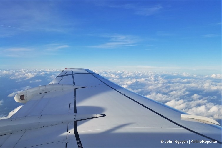 Soaring above Hungary onboard an Austrian Airlines Fokker 100.