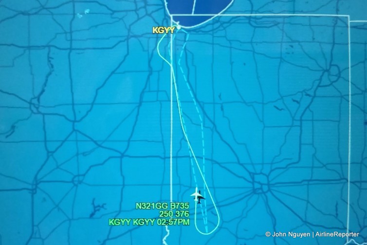 On board Gogo's 737: Our flight path, courtesy of FlightAware.