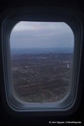 On board Gogo's 737: Looking out on Gary, IN during final descent.