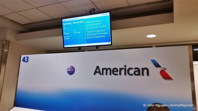 Gate 43 at LAX for our flight to SYD tonight.