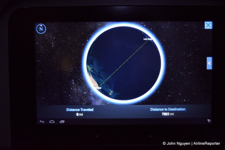 Inflight map of AA73 LAX-SYD.