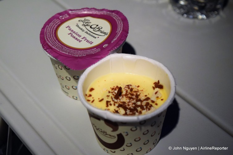 Economy dessert on AA73 LAX-SYD: Passionfruit Posset