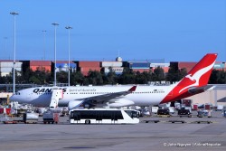 A Qantas Airbus A330-200 (VH-EBS) at SYD.