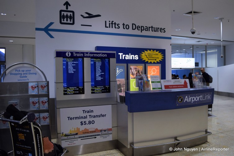 The train ticket counter at the SYD International Terminal.