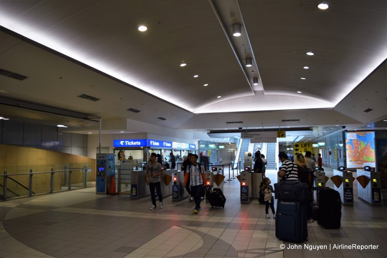 Gates to the train station at SYD's International Terminal.