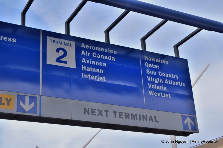 The airlines that depart from LAX's Terminal 2.