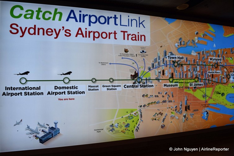 Map of the Airport Train in Sydney.