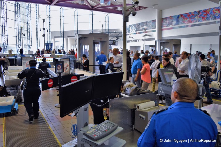 A busy afternoon at the security checkpoint at LAX's Terminal 2.