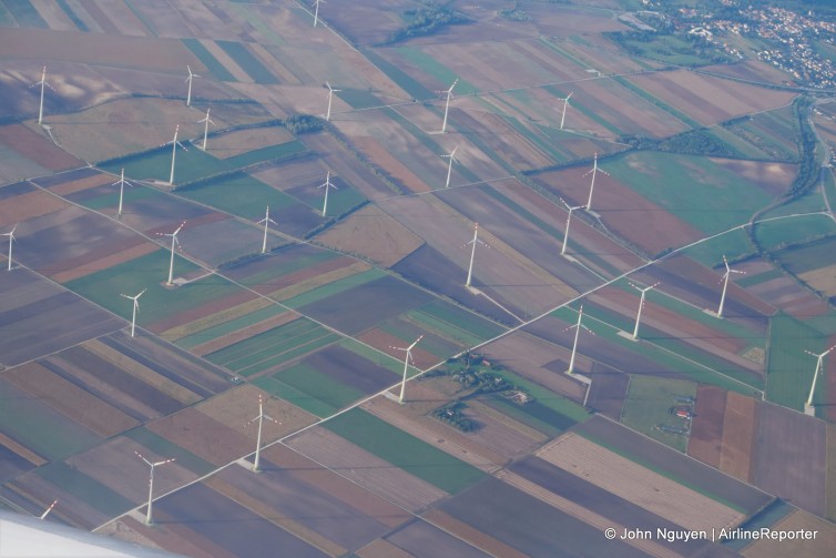 Wind turbines in the Austrian countryside.