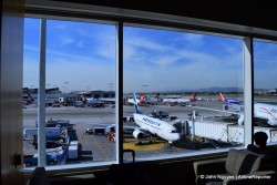 The view from the Air Canada Maple Leaf Lounge in LAX Terminal 2.