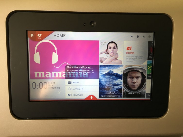Qantas use the Panasonic EX3 system with a wide selection of movies and short features - Photo: Jacob Pfleger | AirlineReporter