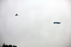 Boeing flew a sign over the employees thanking them