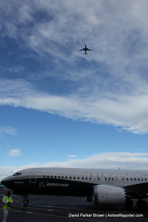 A flight heading to SEA over the MAX